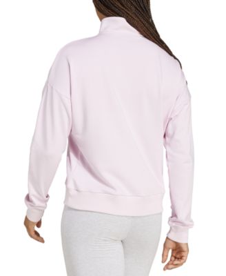 売れ筋商品|||アディダス カットソー トップス レディース Women's Essentials Small Logo French Terry Quarter Zip Top Clear Pink adidas Women's Essentials Small Logo French Terry Quarter