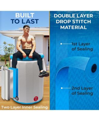 Inflatable Cold Plunge Tub with Lid and Insulated Design, Black