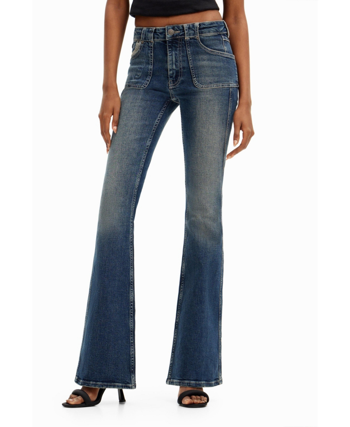 Women's Flare Jeans - Dark blue