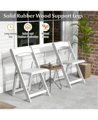 Set of 4 Dining Chairs Foldable Kitchen Chair with Rubber Wood Legs and Padded Seat