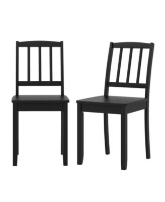 Wood Dining Chair Set Of 2 With Rubber Wood Legs