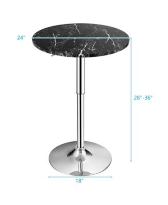 360° Swivel Cocktail Pub Table with Sliver Leg and Base