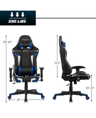 Reclining Swivel Massage Gaming Chair with Lumbar Support