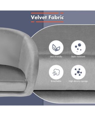 360 Degree Swivel Makeup Stool Accent Chair with Round Back and Metal Base