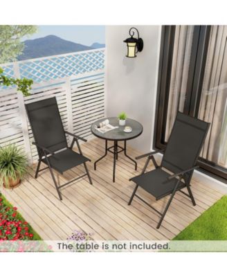 1 Piece Patio Folding Dining Chairs with 7-Level Adjustable High Backrest