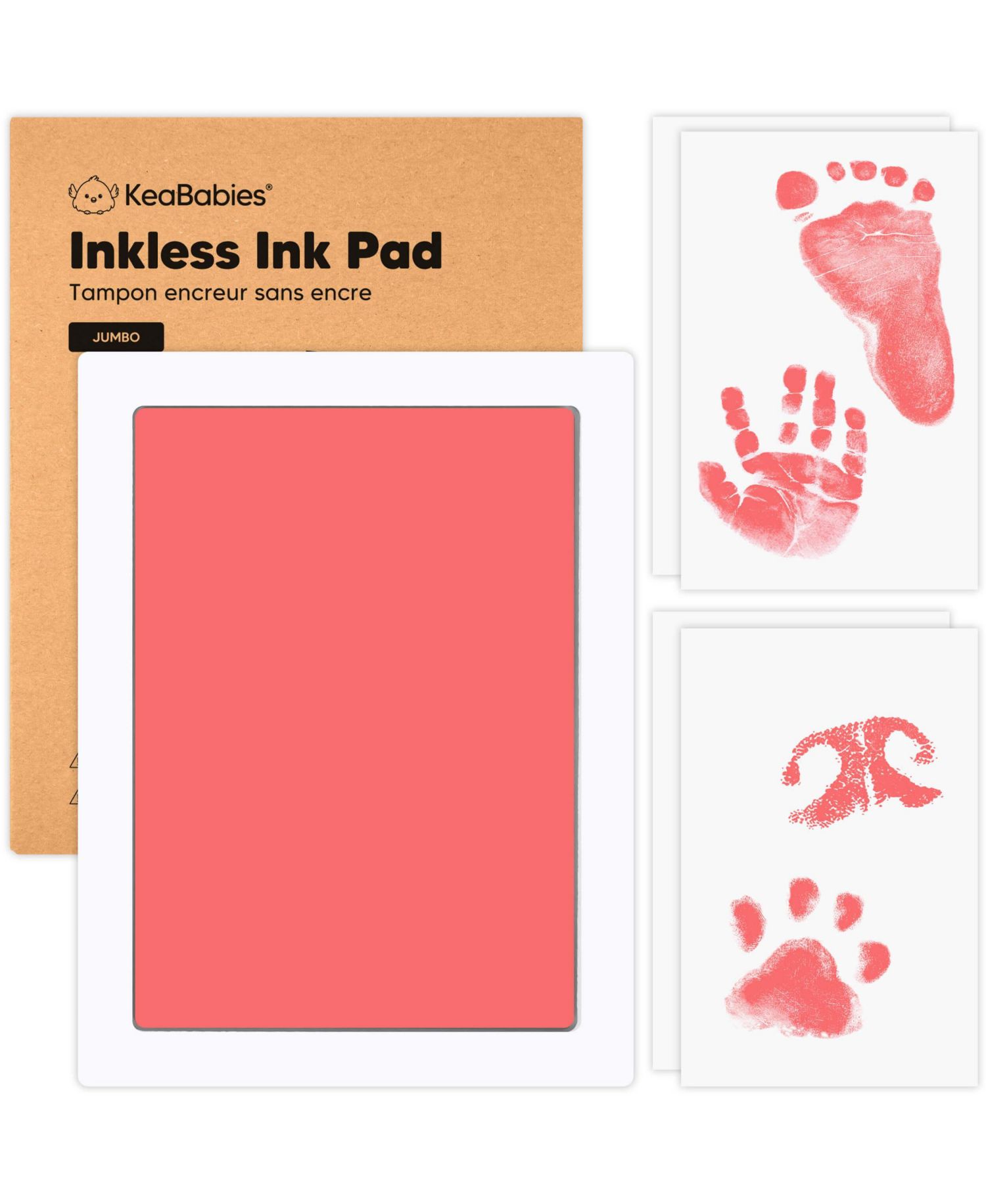1pk Inkless Ink Pad for Baby Hand and Footprint Kit, Clean Touch Dog Paw, Dog Nose Print Kit, Baby & Pet Safe, Jumbo