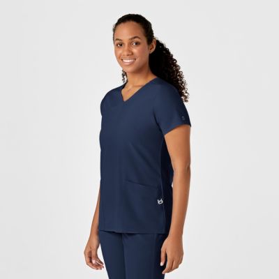 Women's W123 Y-Neck Wrap Scrub Top