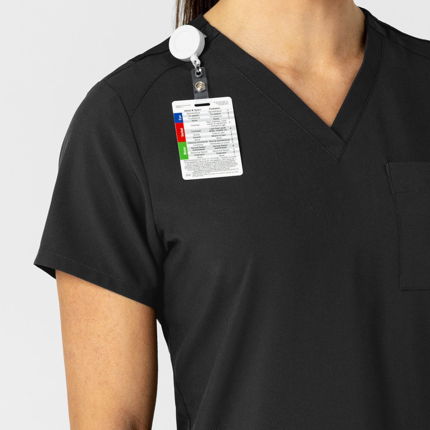 Женский топ Wink Plus Size W123 Flex-n-Reach V-Neck Scrub, цвет: Чёрный — фото 5