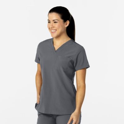 Plus Size W123 Flex-n-Reach V-Neck Scrub Top