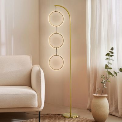 Nova 74" Dimmable LED Floor Lamp with Hanging Ring Lights