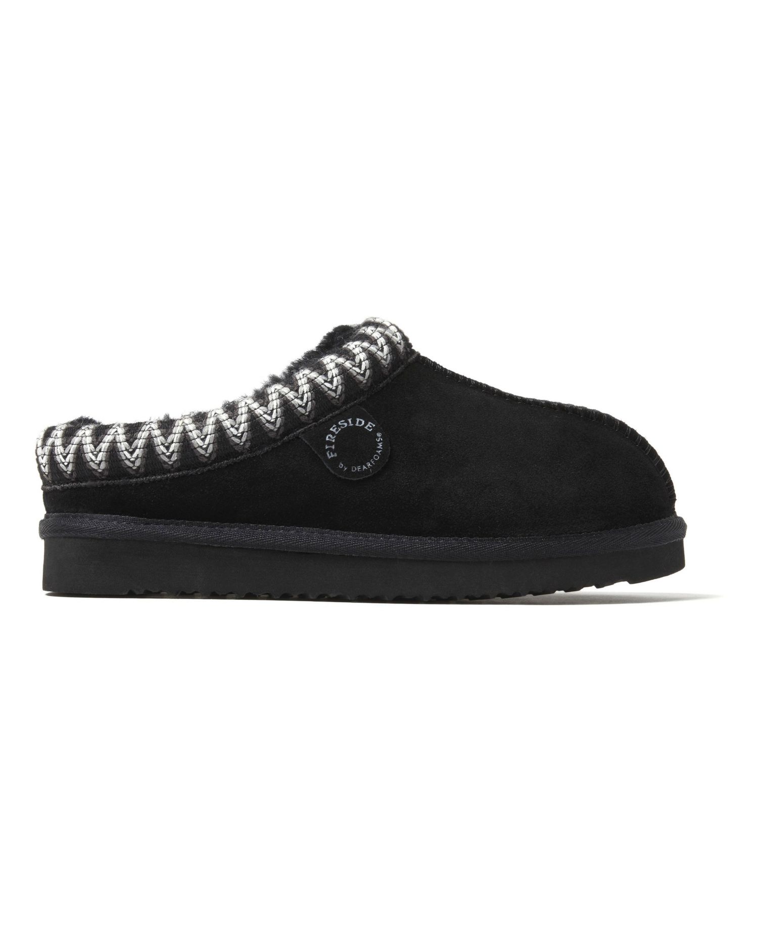 Women's Fireside Greta Genuine Shearling Clog Slipper with Embroidery