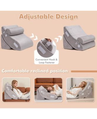 6 Pieces Orthopedic Bed Wedge Pillow Set for Back Neck Leg