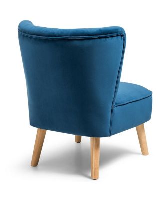 Modern Armless Velvet Accent Chair with Wood Legs