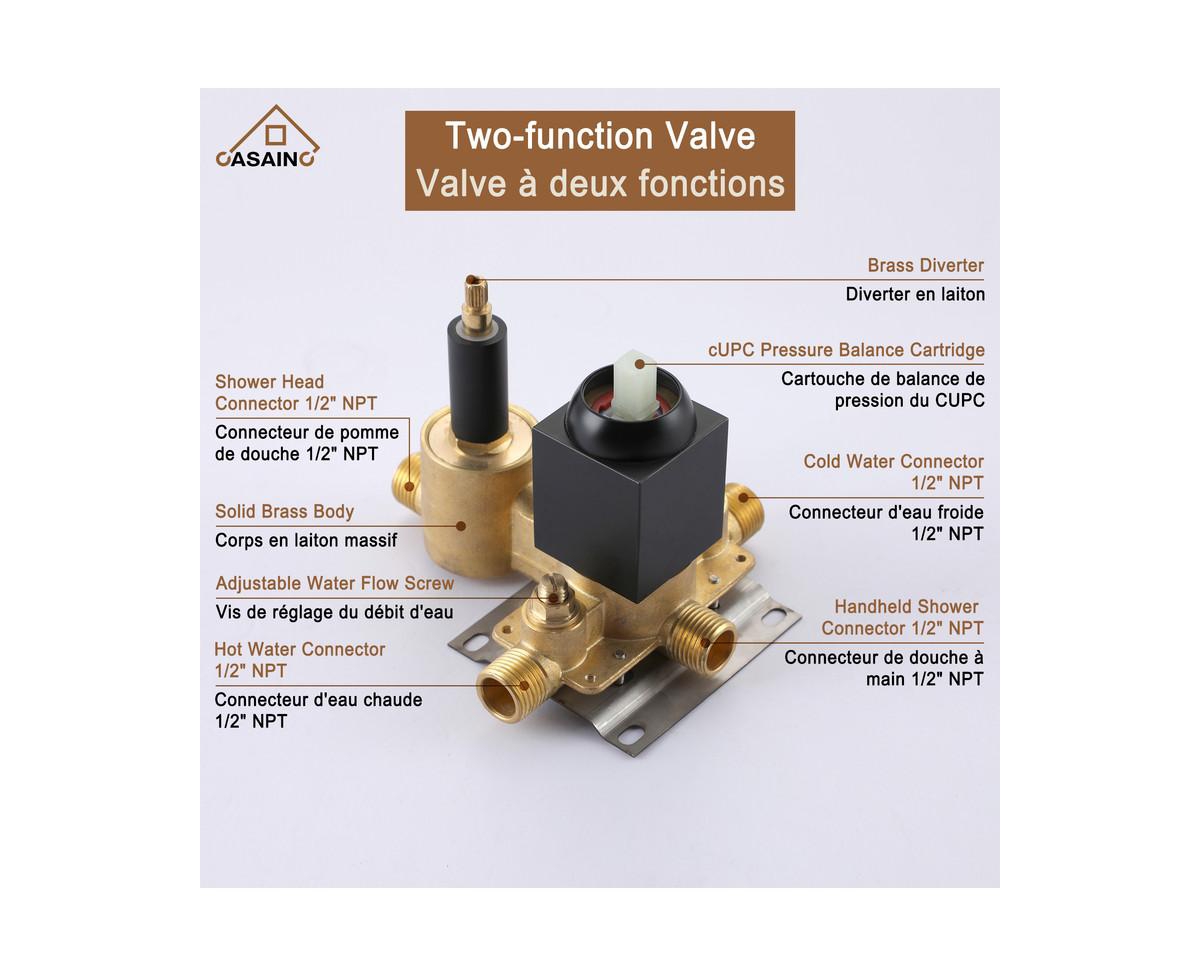 Casainc Inch Rainfall Shower Head Ceiling Mounted Shower System with Shower Trim Kit