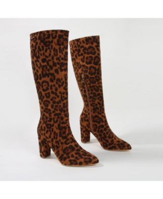 Aster Croc-Embossed Knee High Boots