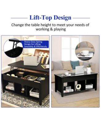 Lift Top Table with Hidden Storage Compartment