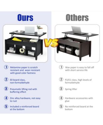 Lift Top Table with Hidden Storage Compartment