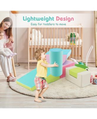 6 Pieces Foam Climbing Blocks Indoor Climb and Crawl Activity Playset with Rectangles