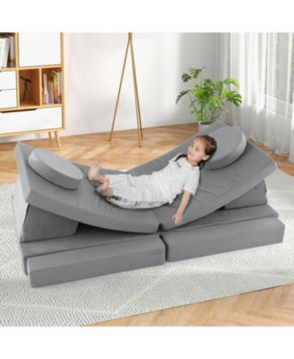 10-Piece Kids Play Couch Sofa with Portable Handle