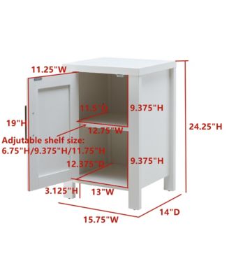 Sendero Side End Table with Faux Marble Storage Shelves & Gold Metal Frame, Nightstand