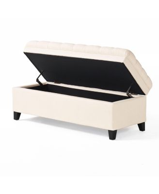 Button-Tufted Storage Ottoman with Soft-Close Lid, Storage for Bedroom, Living Room, Entryway