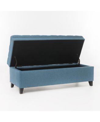 Button-Tufted Storage Ottoman with Soft-Close Lid, Storage for Bedroom, Living Room, Entryway