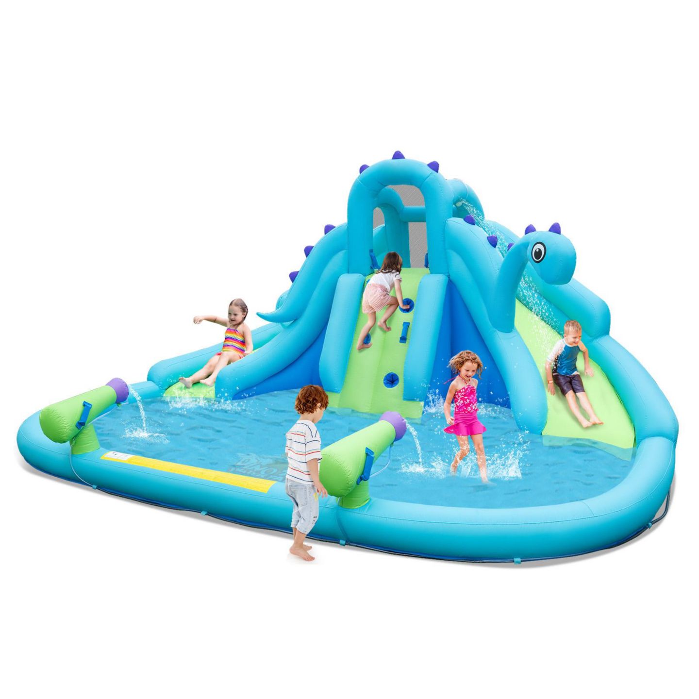 Детские игрушки GOUUN Kids Inflatable Water Slide Ages 3+ with Dual Slides and Splash Pool, цвет: Синий — фото 3