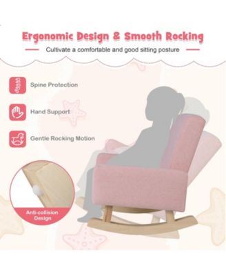 Kids Rocking Chair with Solid Wood Legs