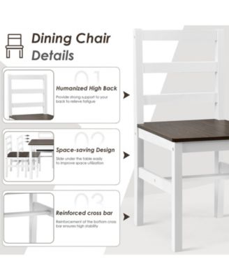 5 Pieces Solid Wood Compact Kitchen Dining Set