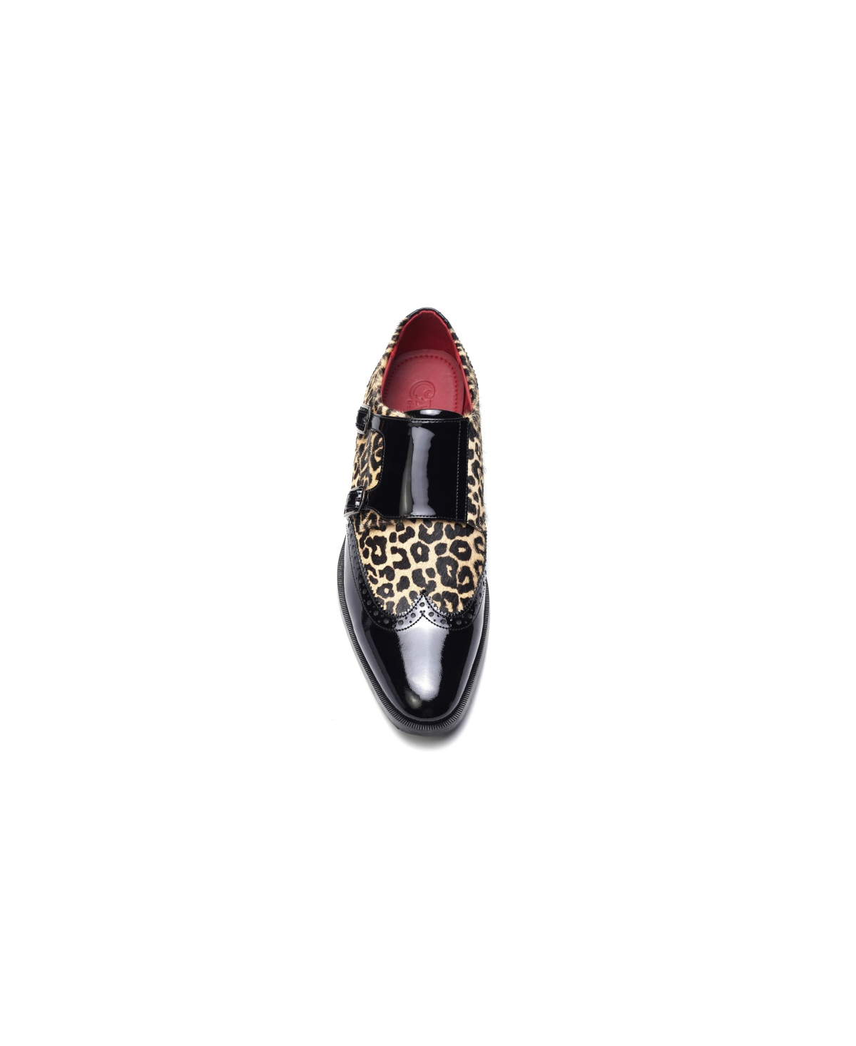 Carlos By Carlos Santana Men's Kai Double Monk Strap Shoe In Black Leapord