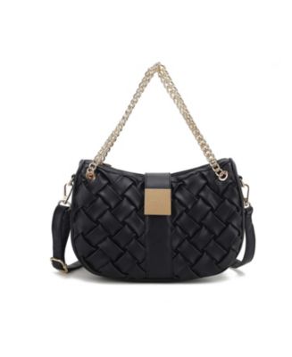 MKF Collection Solari Braided Chain Shoulder Bag. Stylish Handbag with ...