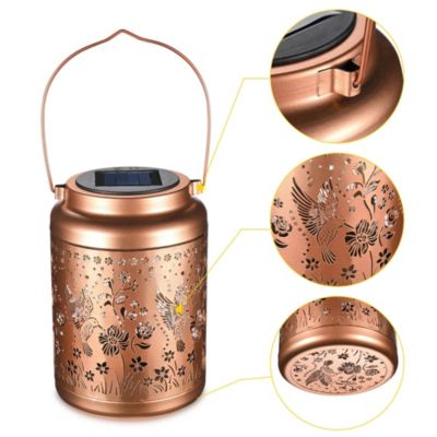 Hummingbird Solar Lantern Outdoor Hanging Waterproof Metal Decor Light Christmas Gifts Yard Patio Porch 2Pack
