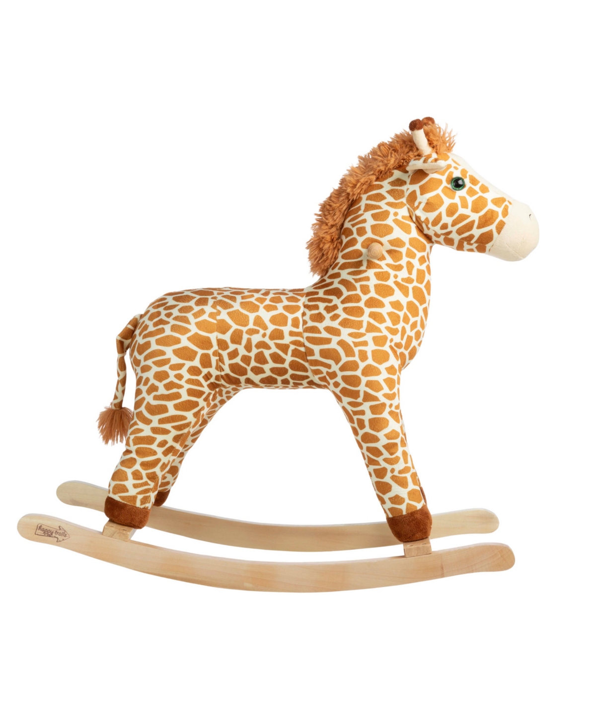 Trademark Global Happy Trails Giraffe Plush Rocking Horse In Brown
