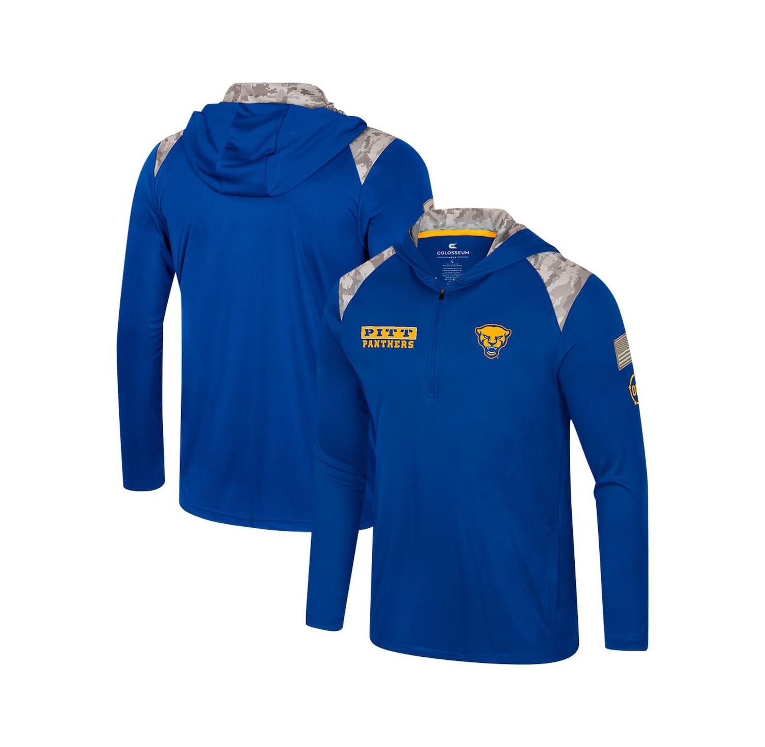 Men's Royal Pitt Panthers OHT Military Appreciation Quarter-Zip Hoodie Jacket