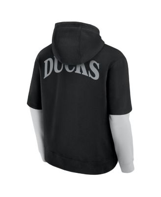Men's Black Oregon Ducks Sleek Pullover Hoodie