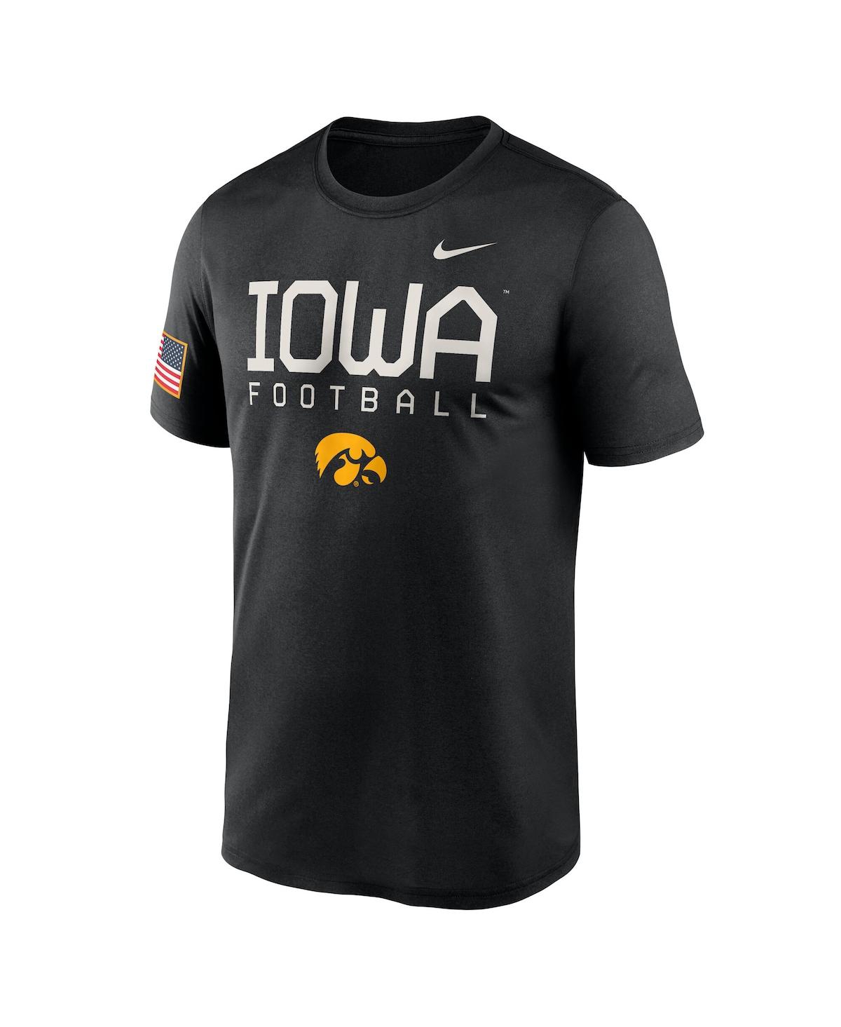 NIKE MEN'S BLACK IOWA HAWKEYES 2024 MILITARY APPRECIATION LEGEND PERFORMANCE T-SHIRT