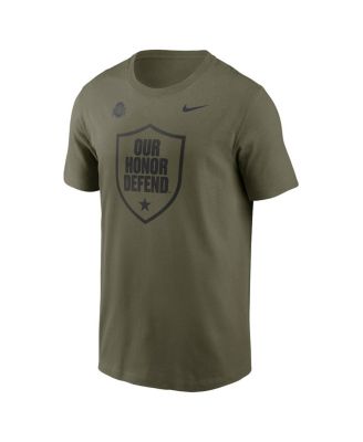 Men's Olive Ohio State Buckeyes 2024 Military Appreciation Tonal Logo Performance T-Shirt