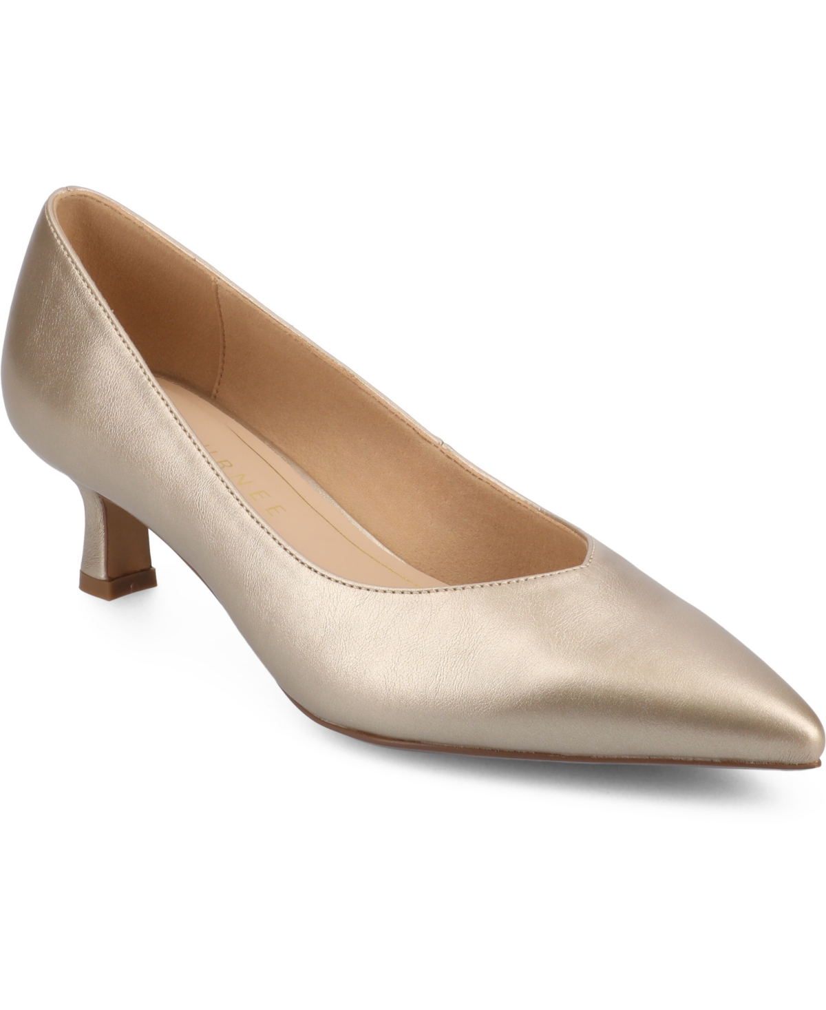 JOURNEE COLLECTION WOMEN'S PAMMIE POINTED TOE KITTEN HEEL DRESS PUMPS 
