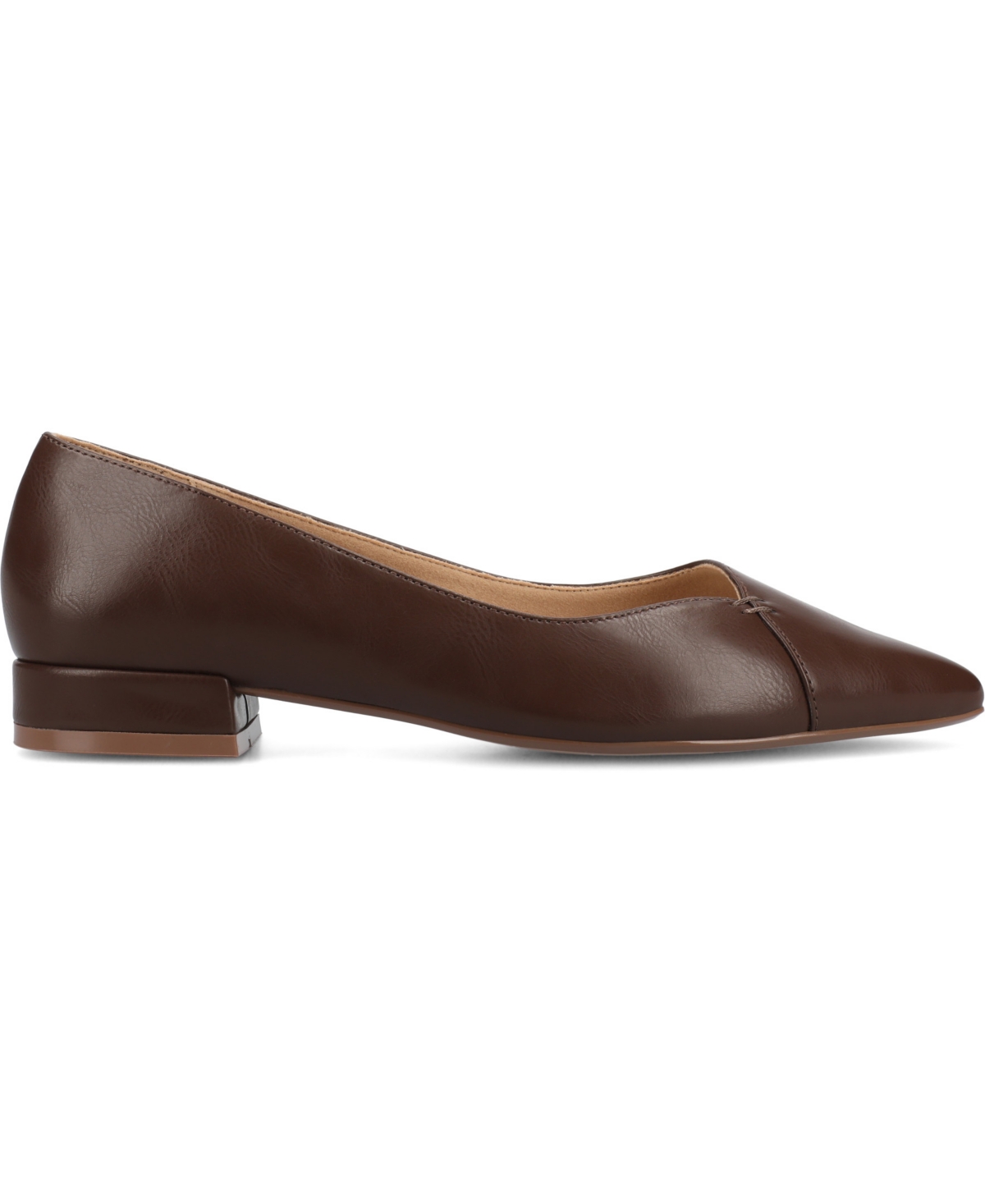 Shop Journee Collection Women's Carmin Pointed Toe Flats In Chocolate