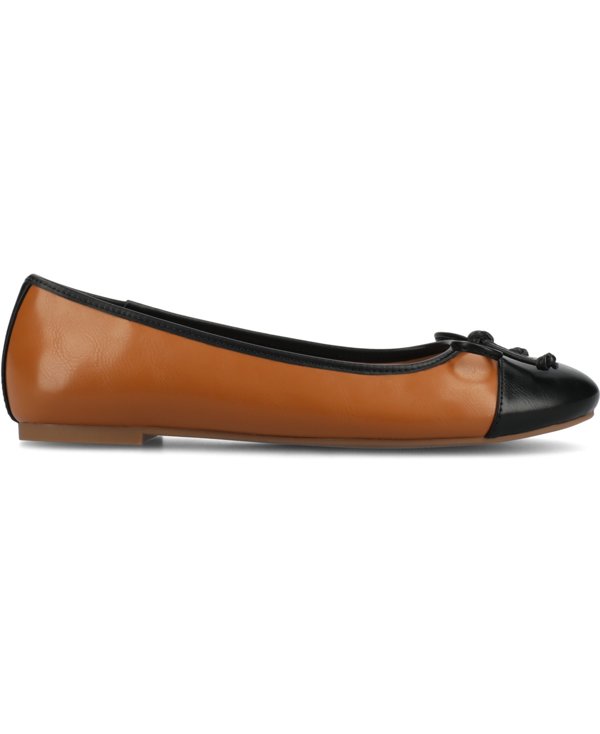 Shop Journee Collection Women's Kaiah Cap Toe Ballet Flats In Cognac