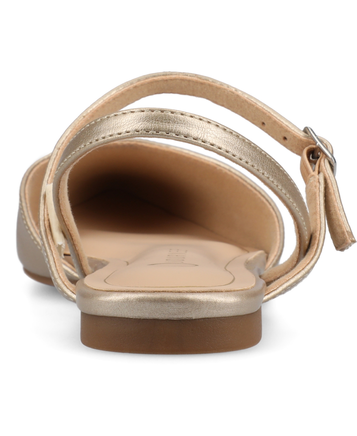 Shop Journee Collection Women's Martine Strappy Pointed Toe Flats In Champagne