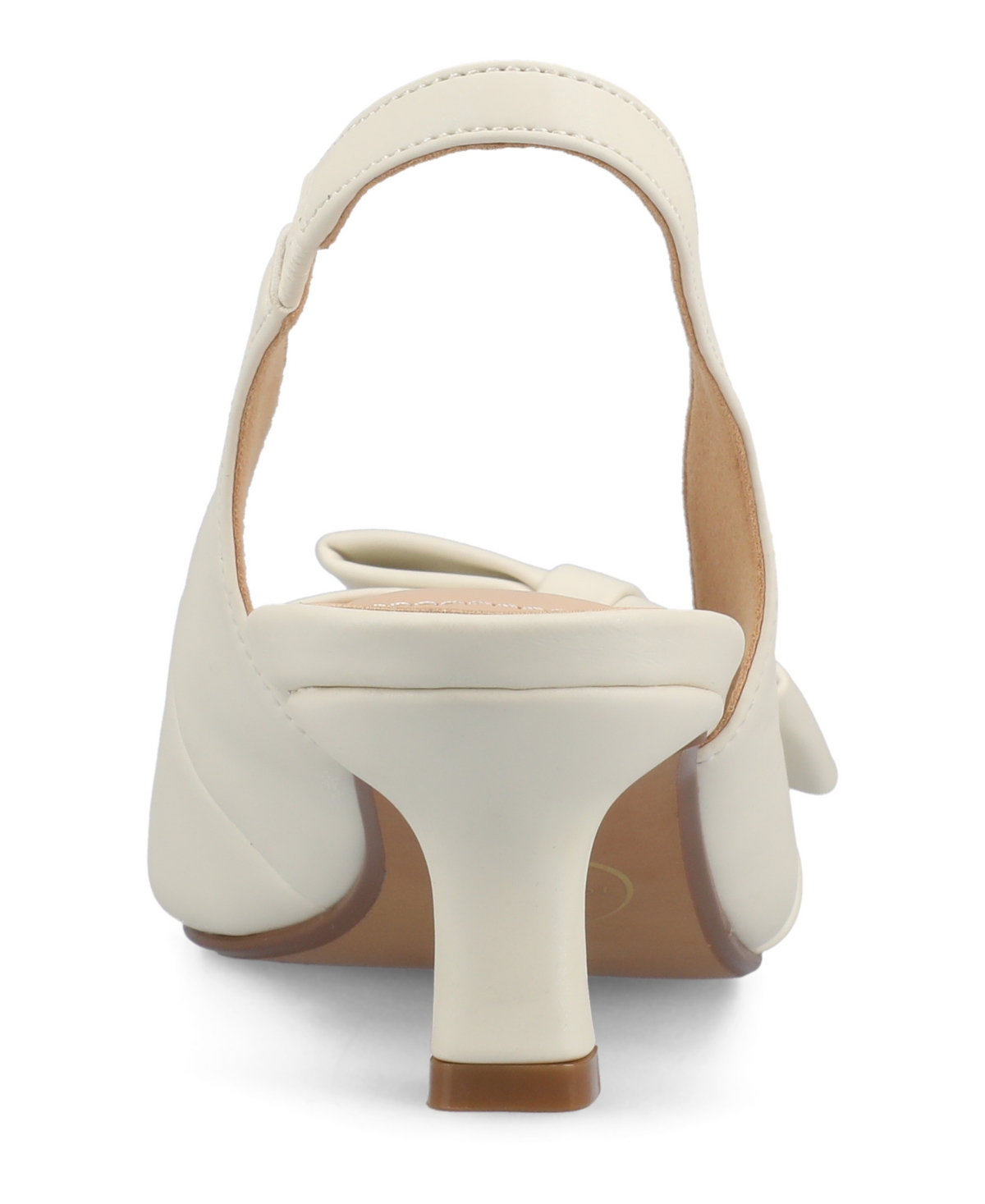 Journee Collection Women's Paloma Bow Kitten Heel Slingback Pumps In Bone
