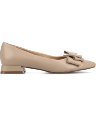 Women's Ophelia Bow Low Block Heel Dress Flats