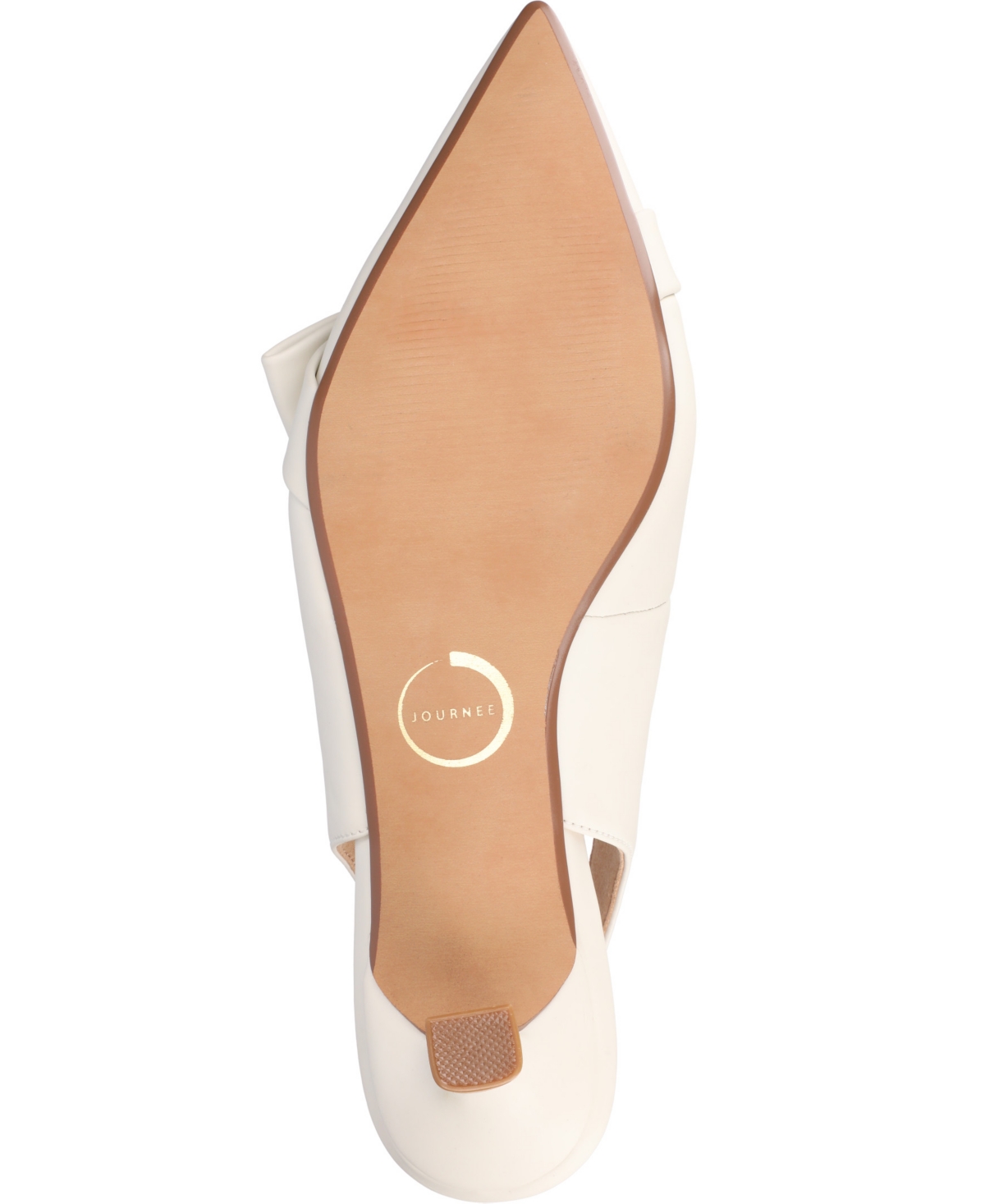 Journee Collection Women's Paloma Bow Kitten Heel Slingback Pumps In Bone