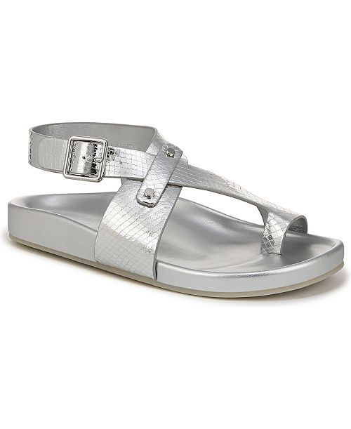 alfani Franco Sarto Blair Toe Loop Round Toe Buckle Flat Sandals Women's Fashion Shoes & Accessories
