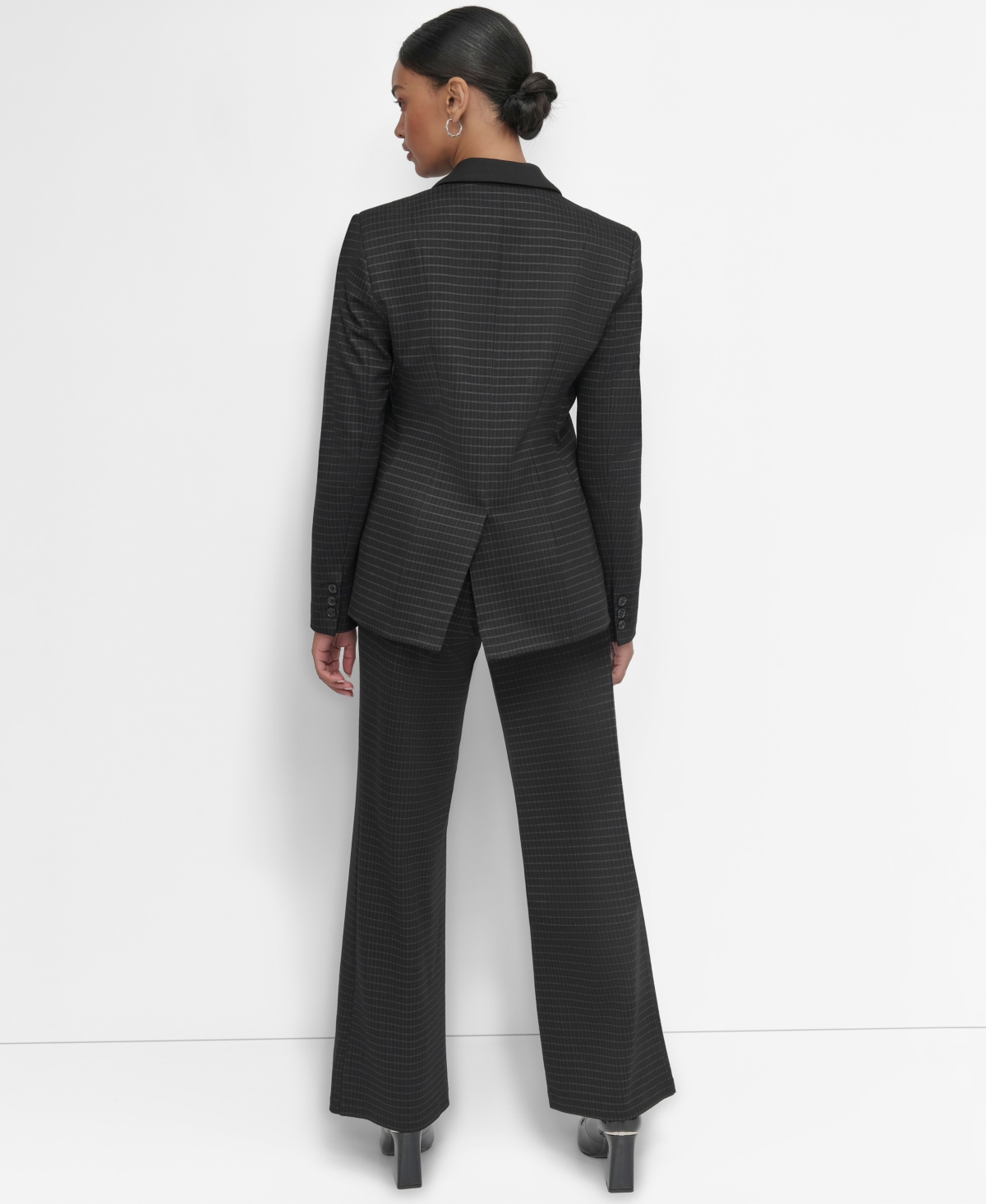 DKNY PETITE PONTE ONE-BUTTON BLAZER 