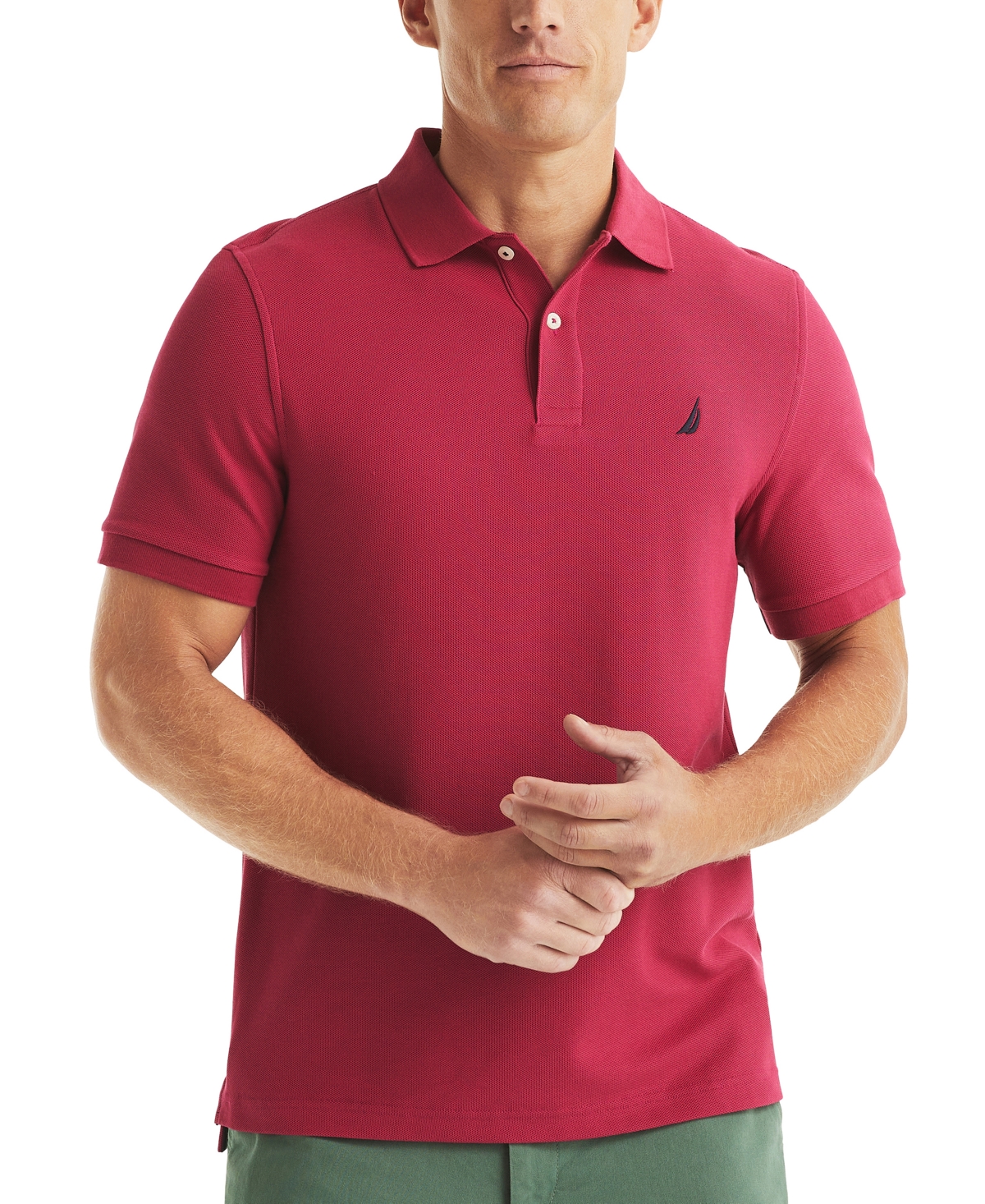 Nautica Men's Classic Fit Deck Performance Polo Shirt In Cradle Pink