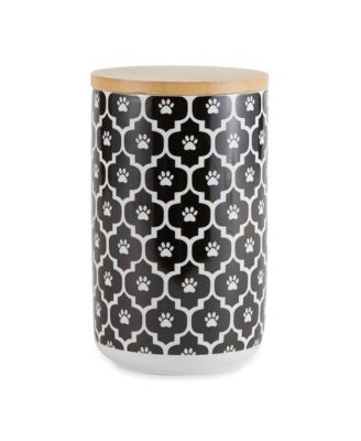 Lattice Paw Print Ceramic Pet Treat Canister