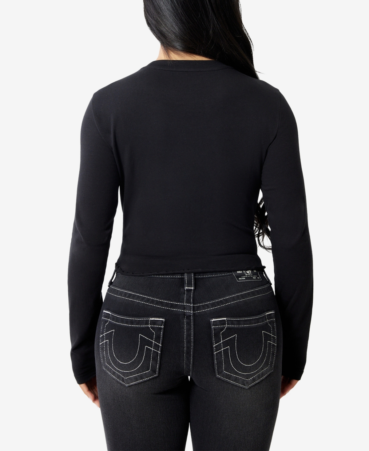 TRUE RELIGION WOMEN'S DISTRESSED WING BABY T-SHIRT 