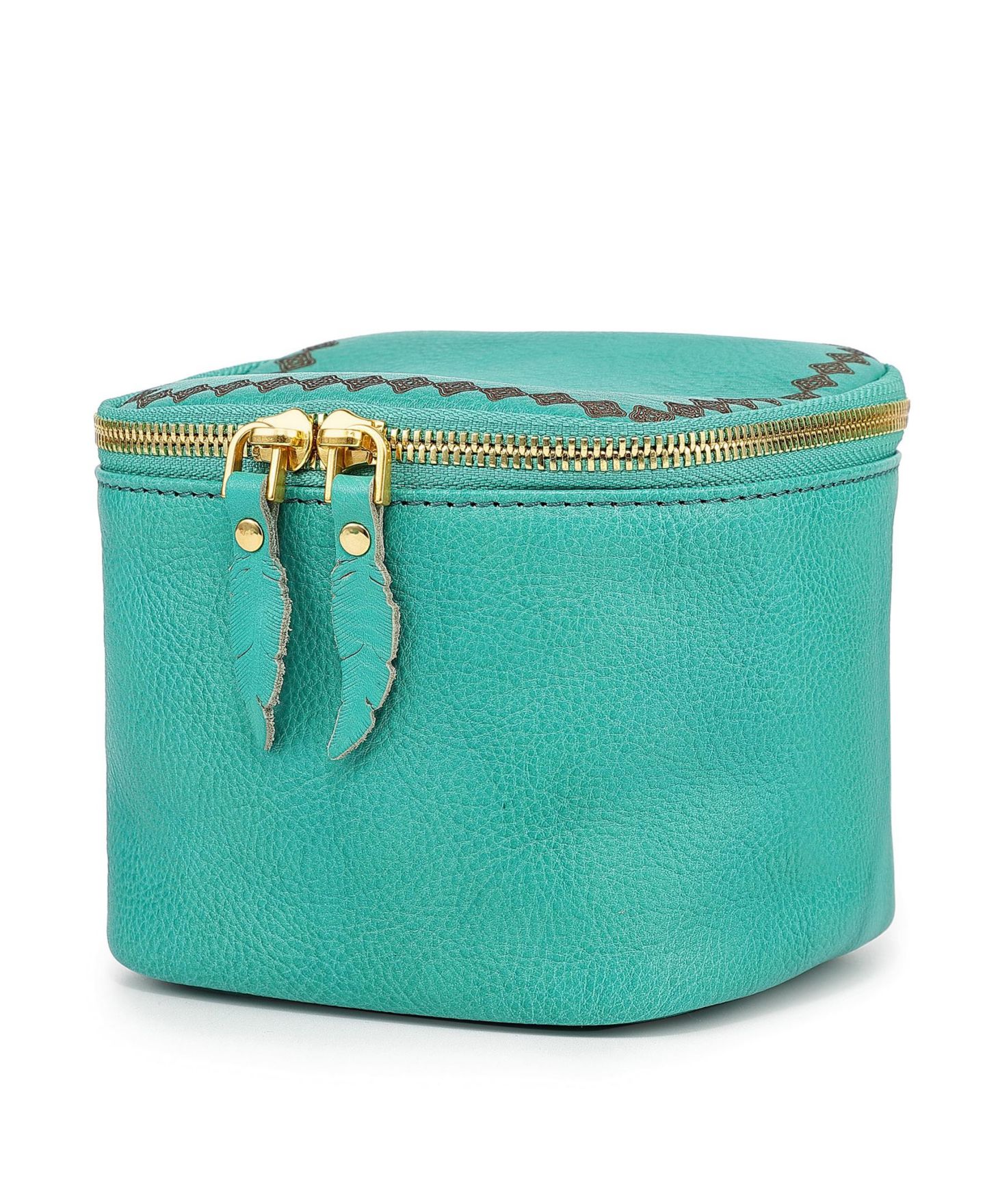 OLD TREND Celosia Cube Leather Jewelry Case, цвет: Аквамариновый — фото 8